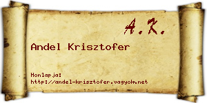 Andel Krisztofer névjegykártya